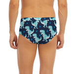 Cute Blue T-Rex Dinosaur Pattern Print Men's Briefs