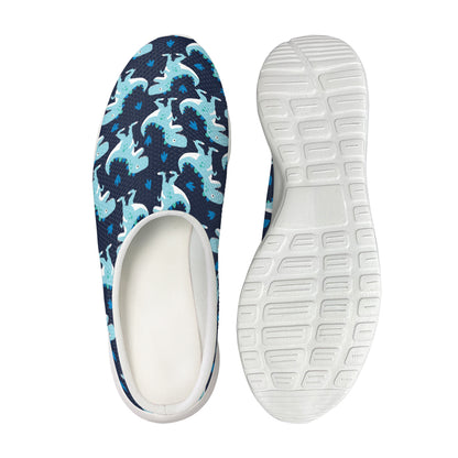 Cute Blue T-Rex Dinosaur Pattern Print Mesh Casual Shoes