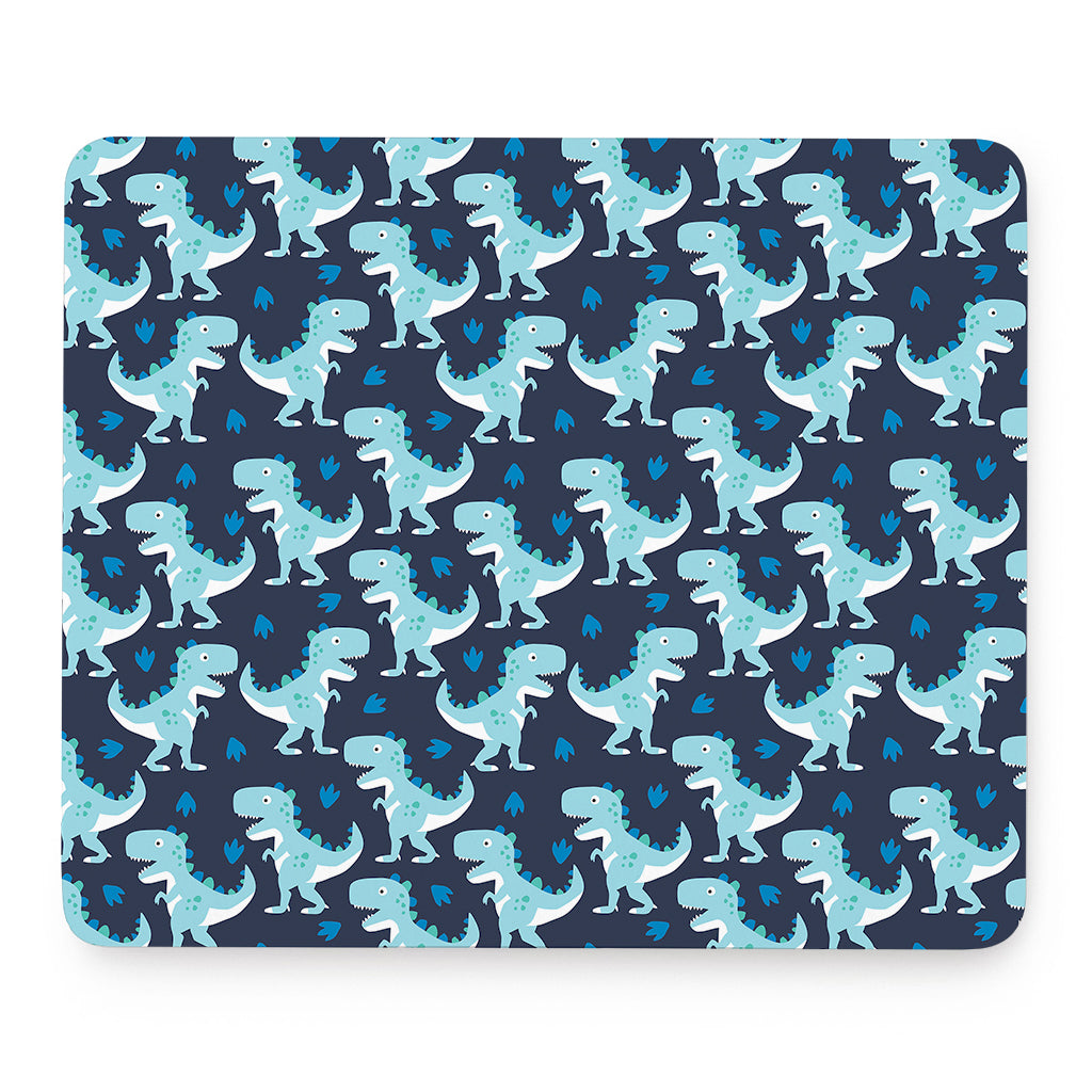 Cute Blue T-Rex Dinosaur Pattern Print Mouse Pad