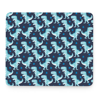 Cute Blue T-Rex Dinosaur Pattern Print Mouse Pad