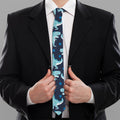 Cute Blue T-Rex Dinosaur Pattern Print Necktie