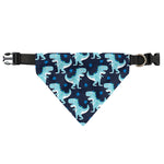 Cute Blue T-Rex Dinosaur Pattern Print Over The Collar Dog Bandana