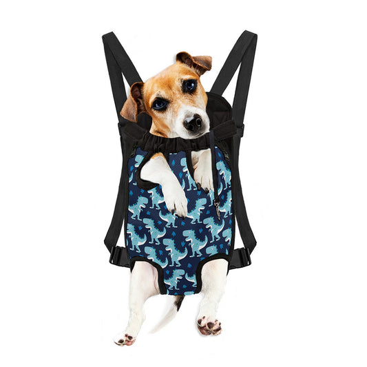 Cute Blue T-Rex Dinosaur Pattern Print Pet Carrier Backpack