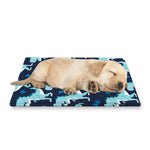 Cute Blue T-Rex Dinosaur Pattern Print Pet Cooling Mat Cover