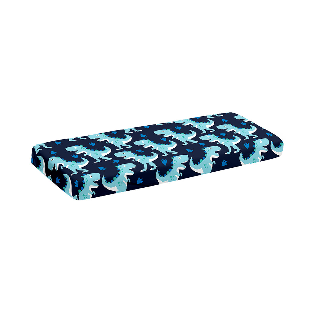 Cute Blue T-Rex Dinosaur Pattern Print Piano Keyboard Cover