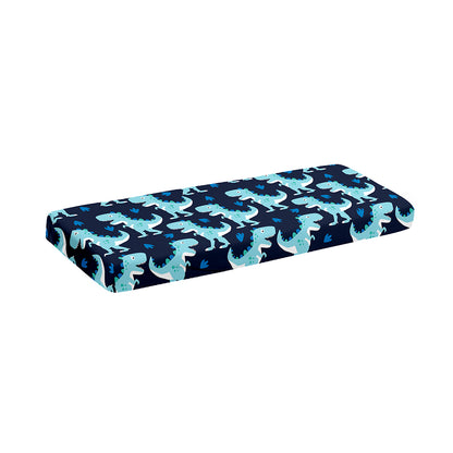 Cute Blue T-Rex Dinosaur Pattern Print Piano Keyboard Cover