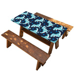 Cute Blue T-Rex Dinosaur Pattern Print Picnic Table Cover