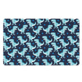 Cute Blue T-Rex Dinosaur Pattern Print Polyester Doormat
