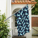 Cute Blue T-Rex Dinosaur Pattern Print Polyester Flag