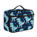 Cute Blue T-Rex Dinosaur Pattern Print Portable Lunch Bag