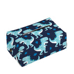 Cute Blue T-Rex Dinosaur Pattern Print Rectangle Tissue Box Cover
