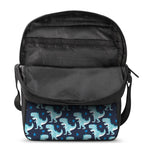 Cute Blue T-Rex Dinosaur Pattern Print Rectangular Crossbody Bag