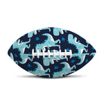 Cute Blue T-Rex Dinosaur Pattern Print Rugby Ball