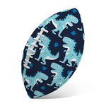 Cute Blue T-Rex Dinosaur Pattern Print Rugby Ball