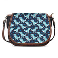 Cute Blue T-Rex Dinosaur Pattern Print Saddle Bag