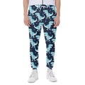 Cute Blue T-Rex Dinosaur Pattern Print Joggers