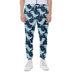 Cute Blue T-Rex Dinosaur Pattern Print Scuba Joggers