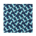 Cute Blue T-Rex Dinosaur Pattern Print Silk Bandana