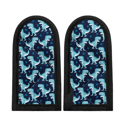 Cute Blue T-Rex Dinosaur Pattern Print Skillet Handle Cover