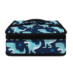Cute Blue T-Rex Dinosaur Pattern Print Small Lunch Bag