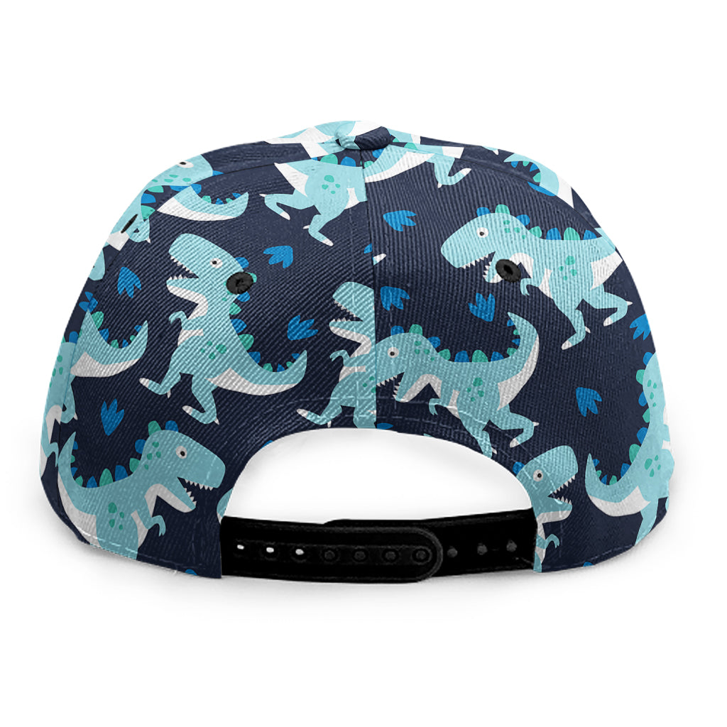 Cute Blue T-Rex Dinosaur Pattern Print Snapback Cap