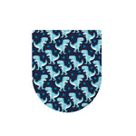 Cute Blue T-Rex Dinosaur Pattern Print Toilet Lid Cover