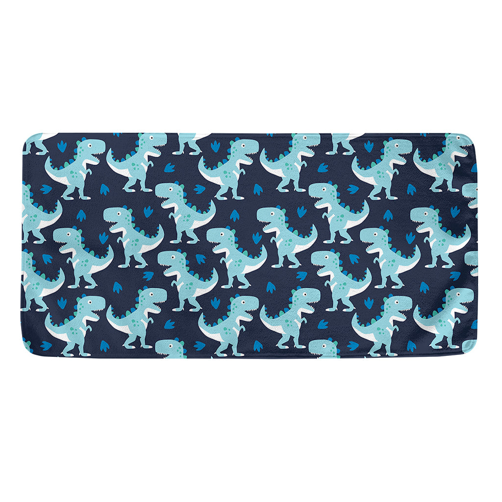 Cute Blue T-Rex Dinosaur Pattern Print Towel