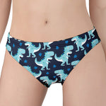 Cute Blue T-Rex Dinosaur Pattern Print Women's Panties