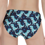 Cute Blue T-Rex Dinosaur Pattern Print Women's Panties
