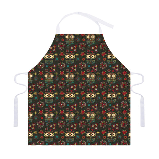 Cute Boho Owl Pattern Print Adjustable Apron