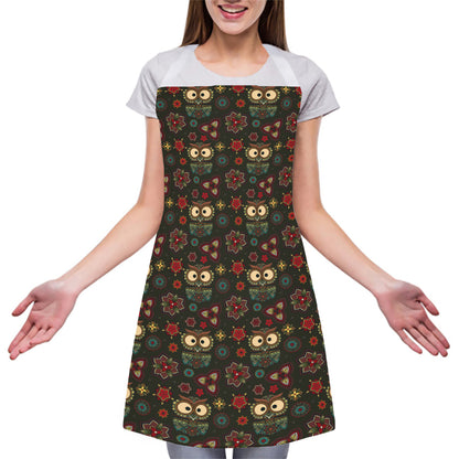Cute Boho Owl Pattern Print Adjustable Apron