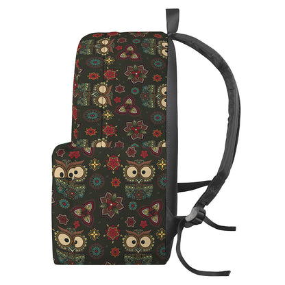 Cute Boho Owl Pattern Print Backpack
