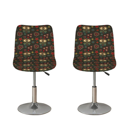 Cute Boho Owl Pattern Print Bar Stool Covers