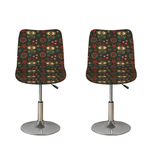 Cute Boho Owl Pattern Print Bar Stool Covers