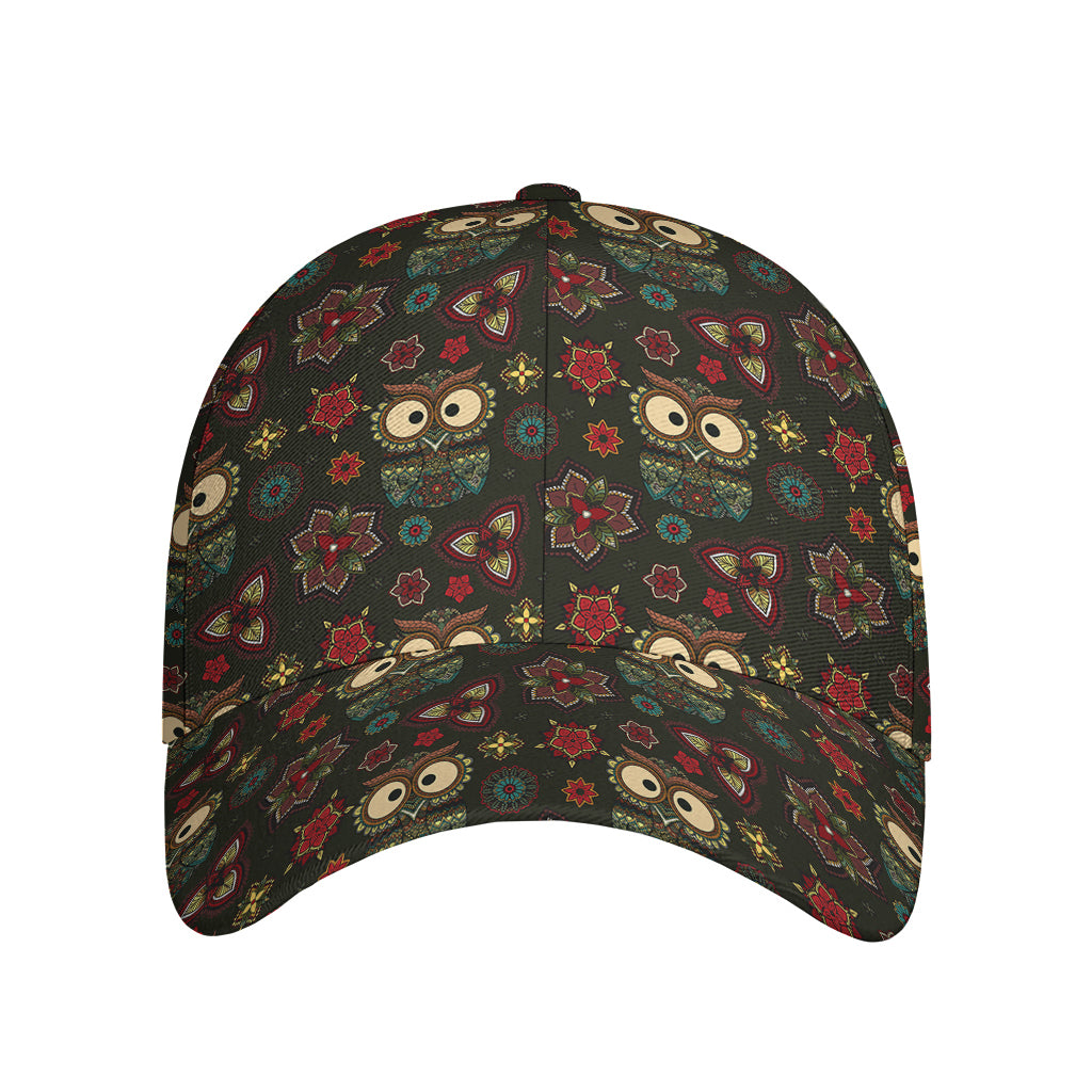Cute Boho Owl Pattern Print Baseball Cap