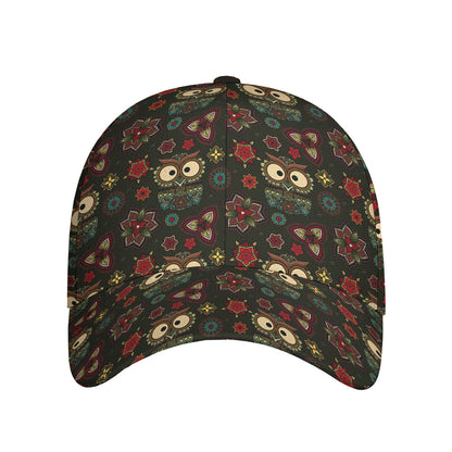 Cute Boho Owl Pattern Print Baseball Cap