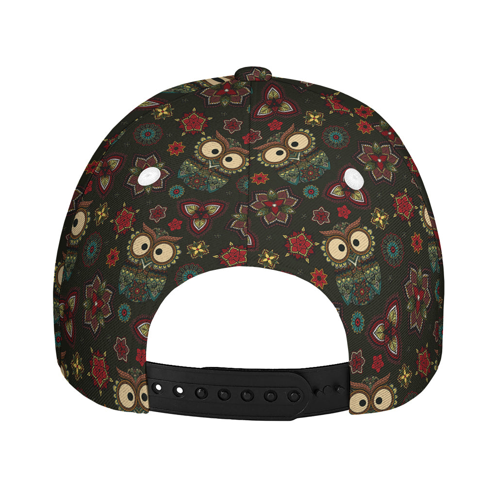 Cute Boho Owl Pattern Print Baseball Cap