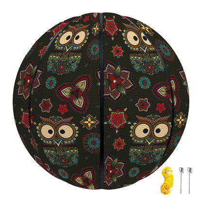 Cute Boho Owl Pattern Print Basketball