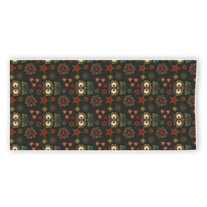 Cute Boho Owl Pattern Print Beach Towel