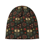 Cute Boho Owl Pattern Print Beanie