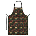 Cute Boho Owl Pattern Print Bib Apron With Pocket