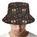 Cute Boho Owl Pattern Print Bucket Hat