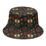 Cute Boho Owl Pattern Print Bucket Hat