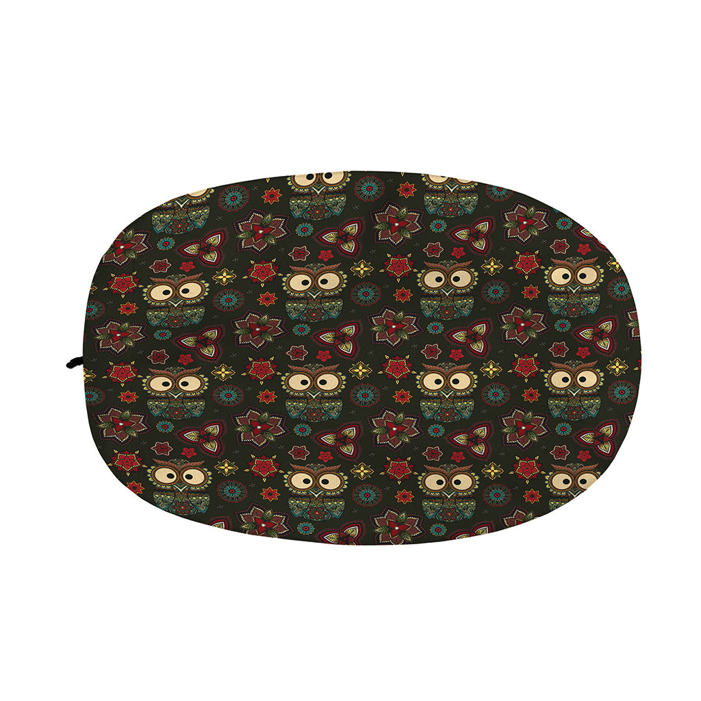 Cute Boho Owl Pattern Print Car Side Mirror Covers