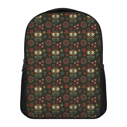 Cute Boho Owl Pattern Print Casual Backpack