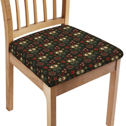 Cute Boho Owl Pattern Print Chair Cushion Cover