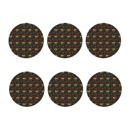 Cute Boho Owl Pattern Print Coaster Set