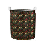 Cute Boho Owl Pattern Print Collapsible Laundry Basket