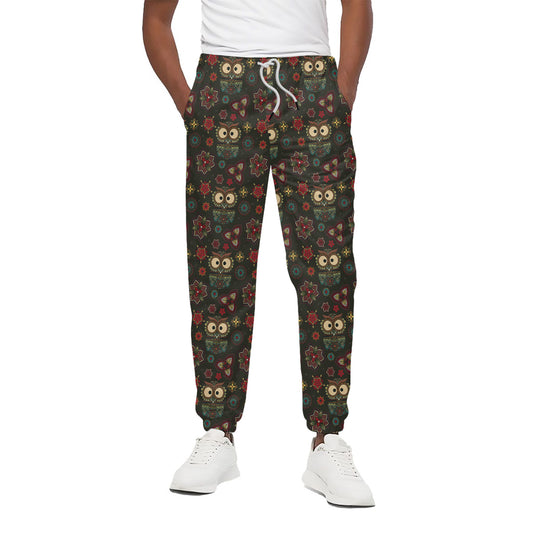 Cute Boho Owl Pattern Print Cotton Pants