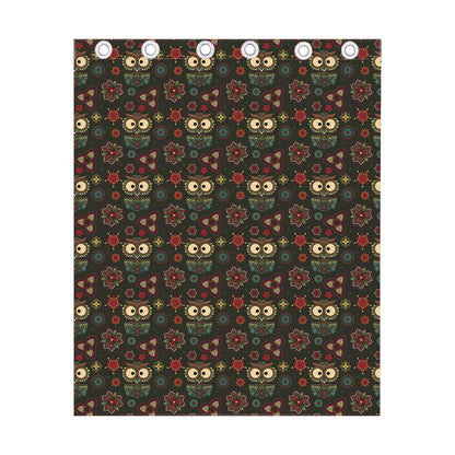 Cute Boho Owl Pattern Print Curtain